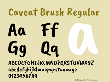 Caveat Brush Version 1.096; ttfautohint (v1.3)图片样张