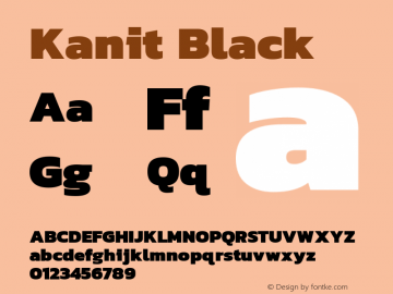 Kanit Black Version 1.002 Font Sample