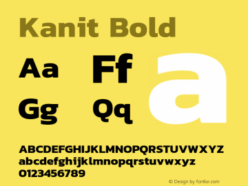 Kanit Bold Version 1.002 Font Sample