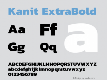 Kanit ExtraBold Version 1.002 Font Sample