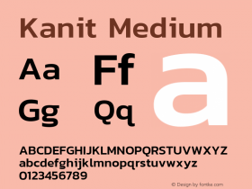 Kanit Medium Version 1.002图片样张