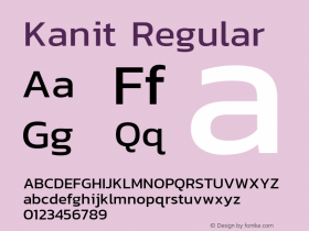 Kanit Regular Version 1.002图片样张