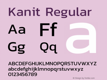 Kanit Regular Version 1.002 Font Sample