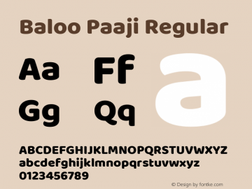 Baloo Paaji Regular Version 1.443;PS 1.000;hotconv 16.6.51;makeotf.lib2.5.65220; ttfautohint (v1.6) Font Sample