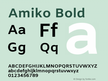 Amiko Bold Version 1.000; ttfautohint (v1.3) Font Sample