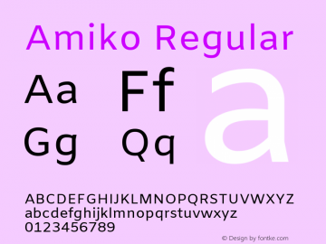 Amiko Version 1.000; ttfautohint (v1.3) Font Sample