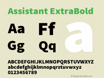 Assistant-ExtraBold Version 2.001 Font Sample