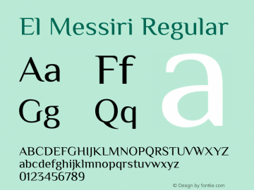ElMessiri-Regular Version 2.006 Font Sample