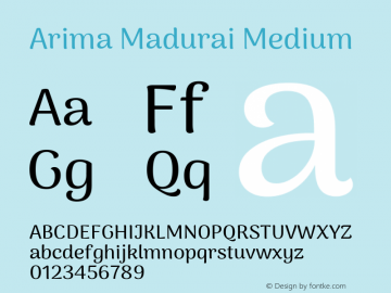 ArimaMadurai-Medium Version 1.019 Font Sample