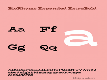 BioRhymeExpanded-ExtraBold Version 1.000 Font Sample