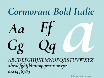 Cormorant Bold Italic Version 3.303图片样张