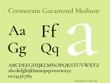 Cormorant Garamond Medium Version 3.303 Font Sample