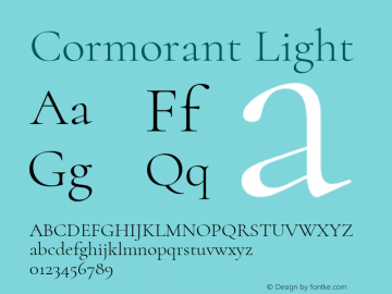 Cormorant Light Version 3.303 Font Sample