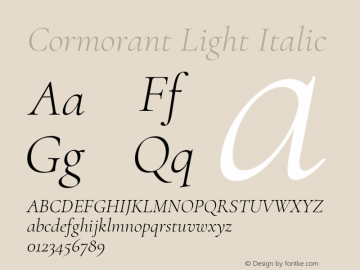 Cormorant Light Italic Version 3.303图片样张