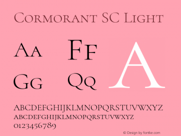 Cormorant SC Light Version 3.303 Font Sample