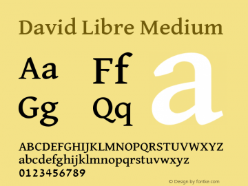 DavidLibre-Medium Version 1.000 Font Sample