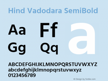 Hind Vadodara SemiBold Version 1.001;PS 1.0;hotconv 1.0.86;makeotf.lib2.5.63406; ttfautohint (v1.5.33-1714) -l 8 -r 50 -G 200 -x 13 -D latn -f gujr -w G -W -c -X 