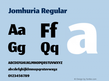 Jomhuria Version 1.0000 Font Sample