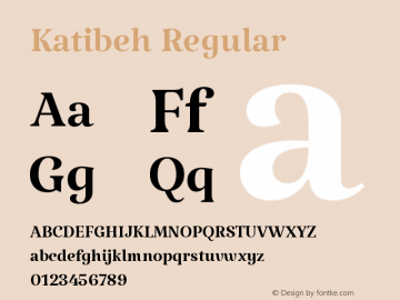 Katibeh Version 1.0000g Font Sample
