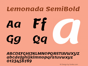 Lemonada-SemiBold Version 3.006 Font Sample