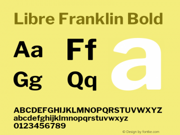 Libre Franklin Bold Version 1.002; ttfautohint (v1.5) Font Sample