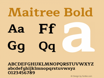Maitree Bold Version 1.002 Font Sample