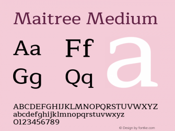 Maitree-Medium Version 1.000 Font Sample
