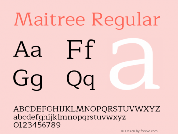 Maitree Version 1.000 Font Sample