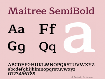 Maitree-SemiBold Version 1.000 Font Sample