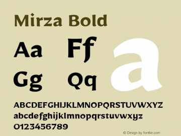 Mirza Bold Version 1.0010g Font Sample