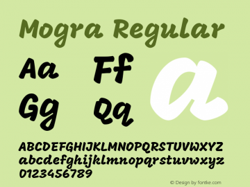 Mogra Regular Version 1.002 Font Sample