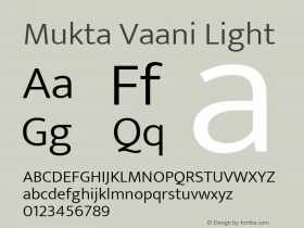 Mukta Vaani Light Version 2.538;PS 1.000;hotconv 16.6.51;makeotf.lib2.5.65220; ttfautohint (v1.6)图片样张