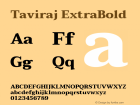 Taviraj ExtraBold Version 1.001 Font Sample