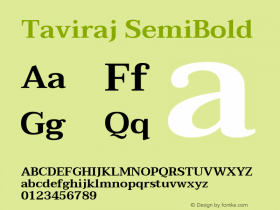 Taviraj SemiBold Version 1.001 Font Sample