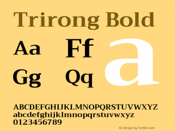 Trirong Bold Version 1.001 Font Sample