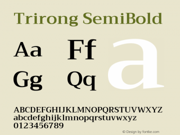 Trirong SemiBold Version 1.001图片样张