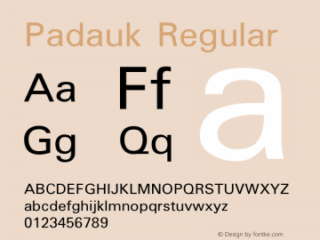 Padauk Version 3.002 Font Sample