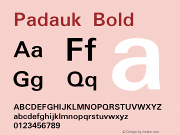 Padauk Bold Version 3.002 Font Sample