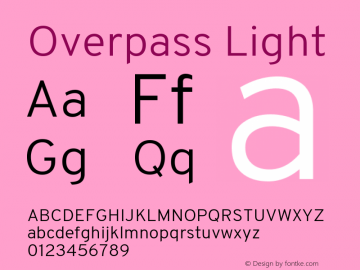 Overpass Light Version 3.000;DELV;Overpass; ttfautohint (v1.5)图片样张