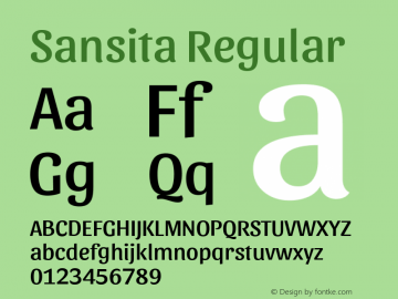 Sansita Regular Version 1.006; ttfautohint (v1.5) Font Sample