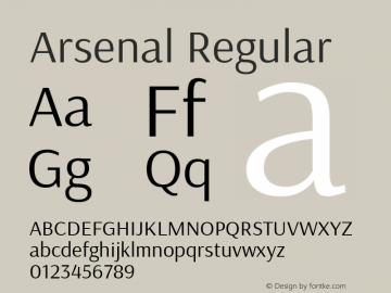 Arsenal Regular Version 2.000 Font Sample