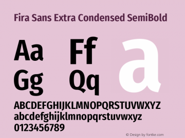 Fira Sans Extra Condensed SemiBold Version 4.203图片样张