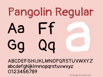 Pangolin Regular Version 1.100 Font Sample