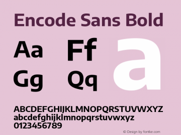 Encode Sans Bold Version 2.000图片样张