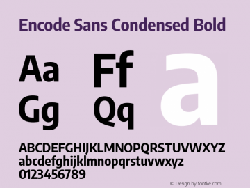 Encode Sans Condensed Bold Version 2.000图片样张