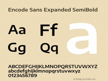 Encode Sans Expanded SemiBold Version 2.000图片样张