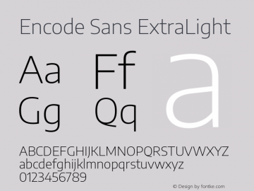 Encode Sans ExtraLight Version 2.000图片样张