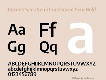 Encode Sans Semi Condensed SemiBold Version 2.000图片样张