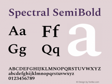 Spectral SemiBold Version 2.001 Font Sample