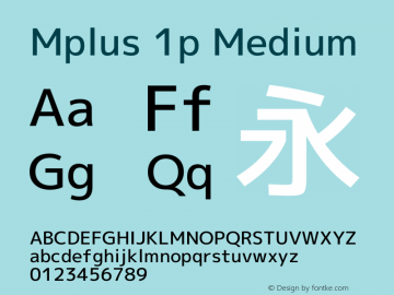 Mplus 1p Medium Version 1.061 Font Sample